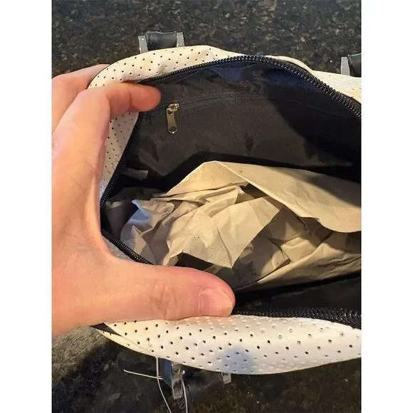 Miami Dolphins Women's Bowler Handbag Purse White Navy Orange NFL - Picture 7 of 7